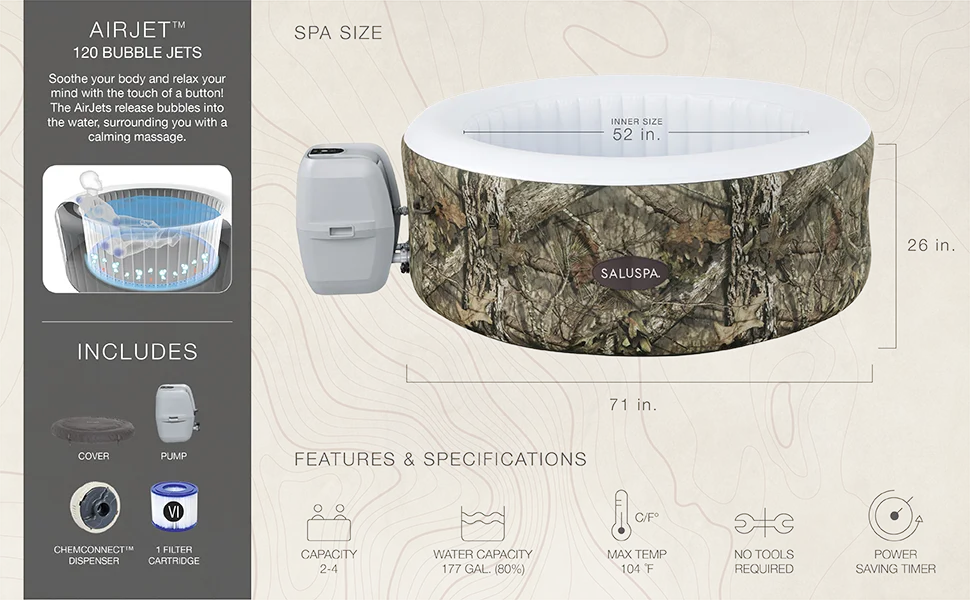 Mossy Oak SaluSpa Inflatable Hot Tub