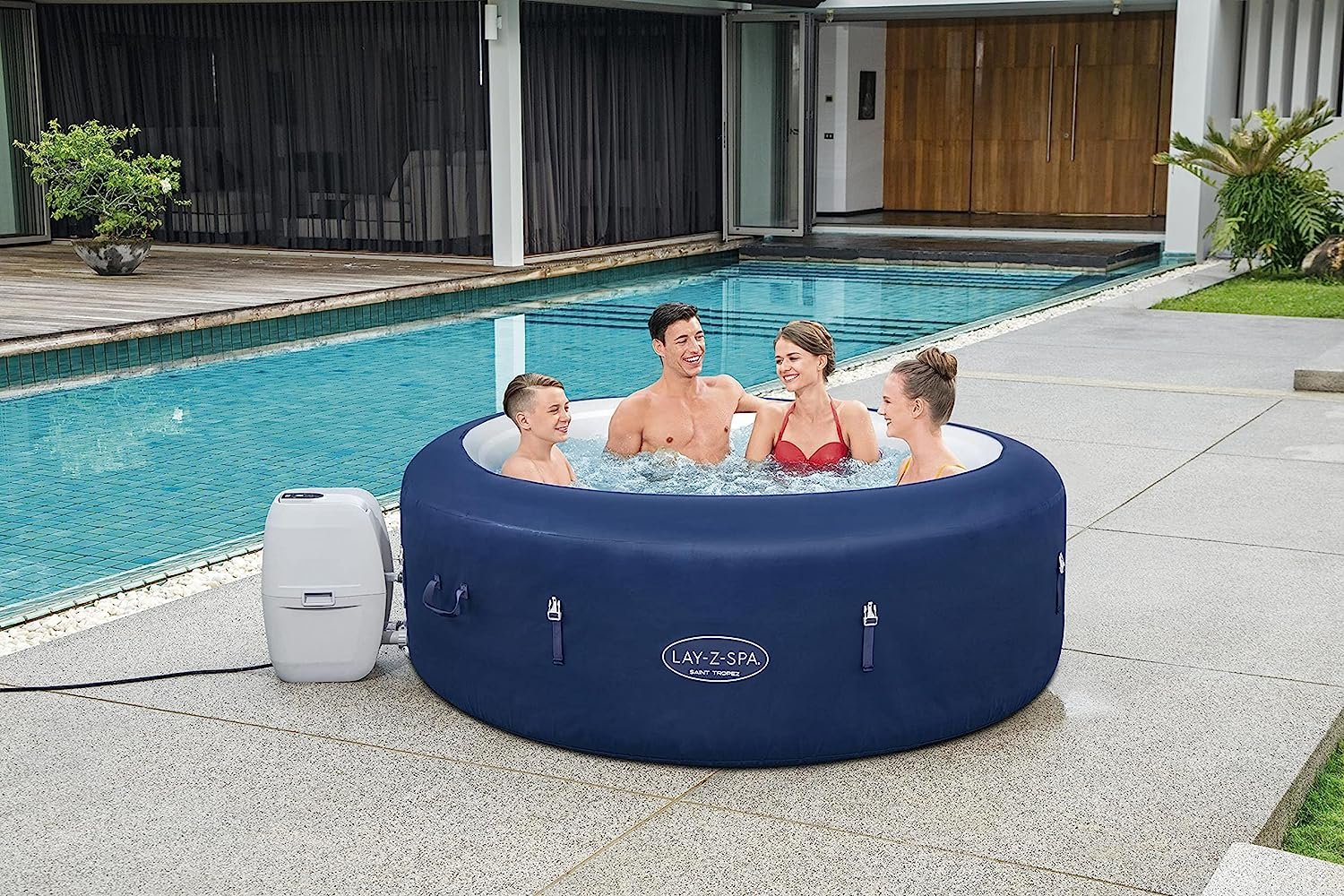 SaluSpa Saint Tropez 120 Airjet Inflatable Hot Tub with Floating LED light
