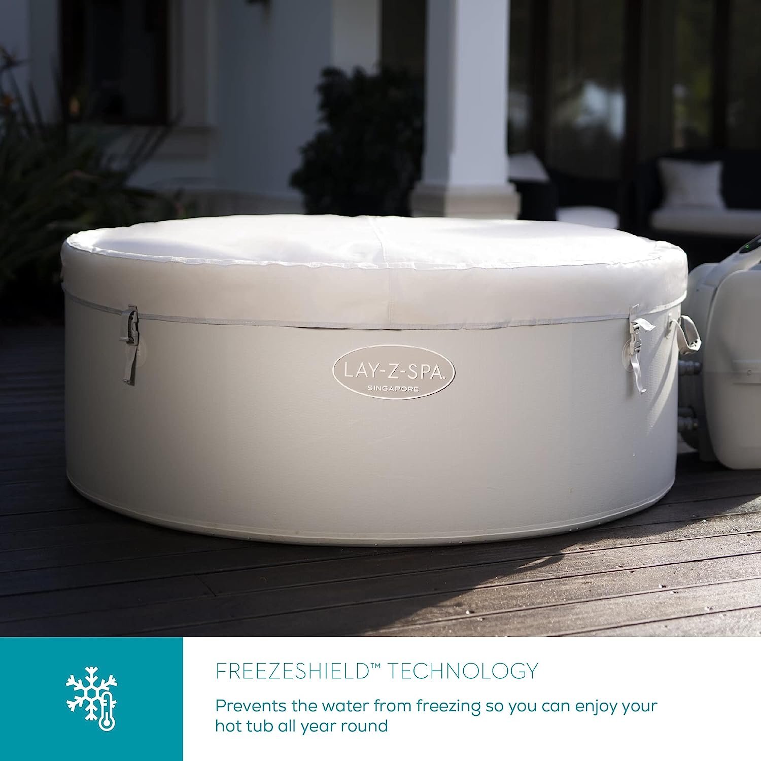 SaluSpa Singapore AirJet Plus Hot Tub with FreezeShield, 3-5 Person