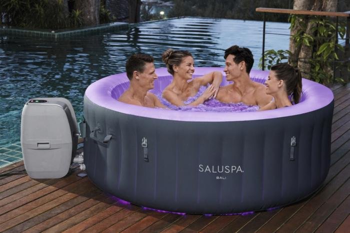 SaluSpa Bali 4 Person 81 Air Jet Hot Tub, Grey