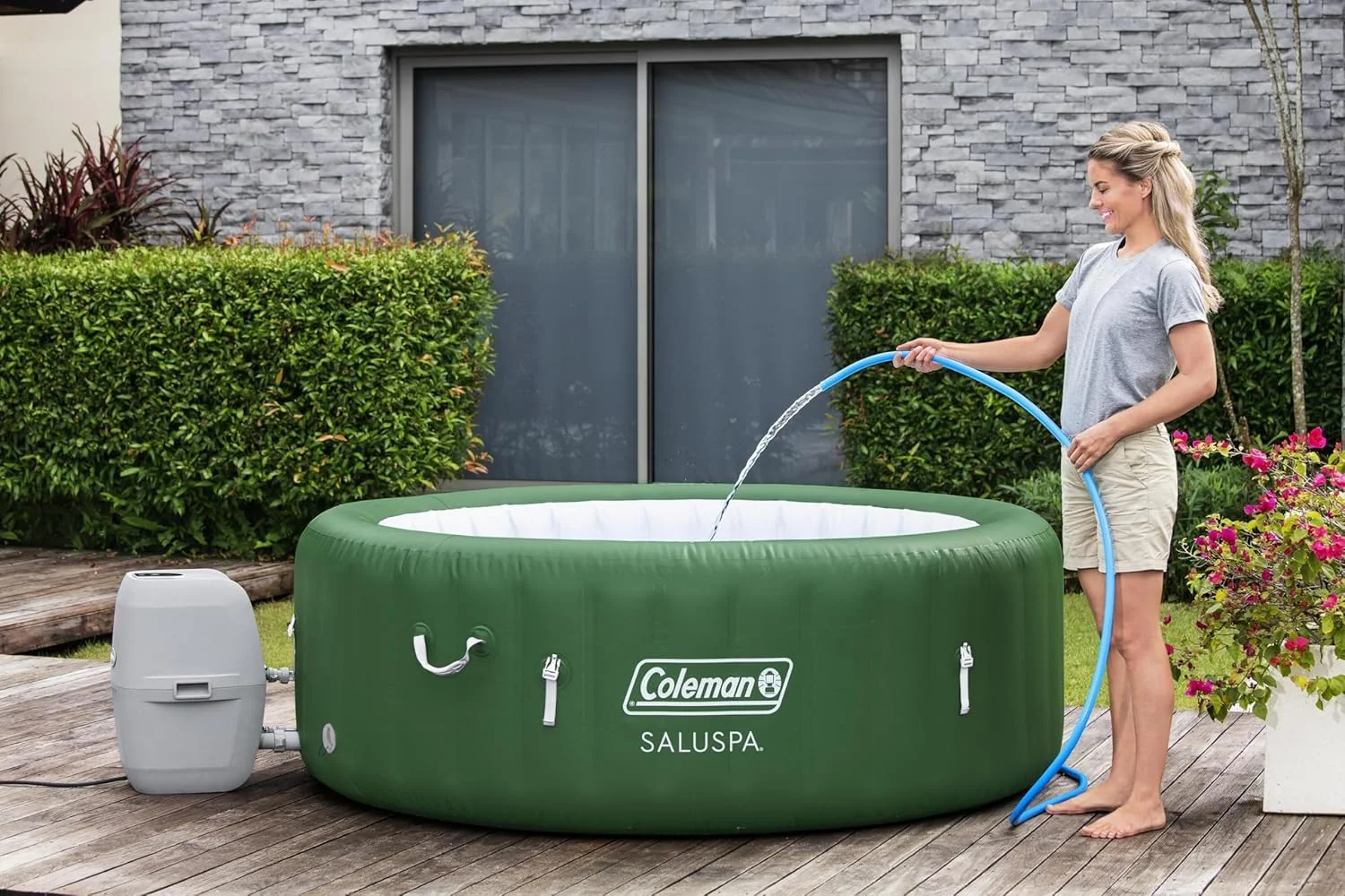 SaluSpa Forest Green Inflatable Hot Tub