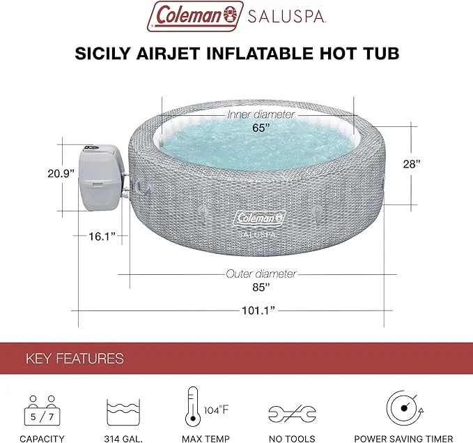 SaluSpa Sicily Airjet Inflatable Hot Tub
