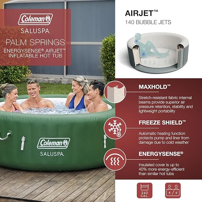 SaluSpa Forest Green Inflatable Hot Tub