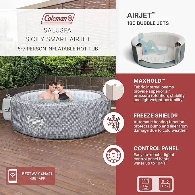 SaluSpa Sicily Airjet Inflatable Hot Tub