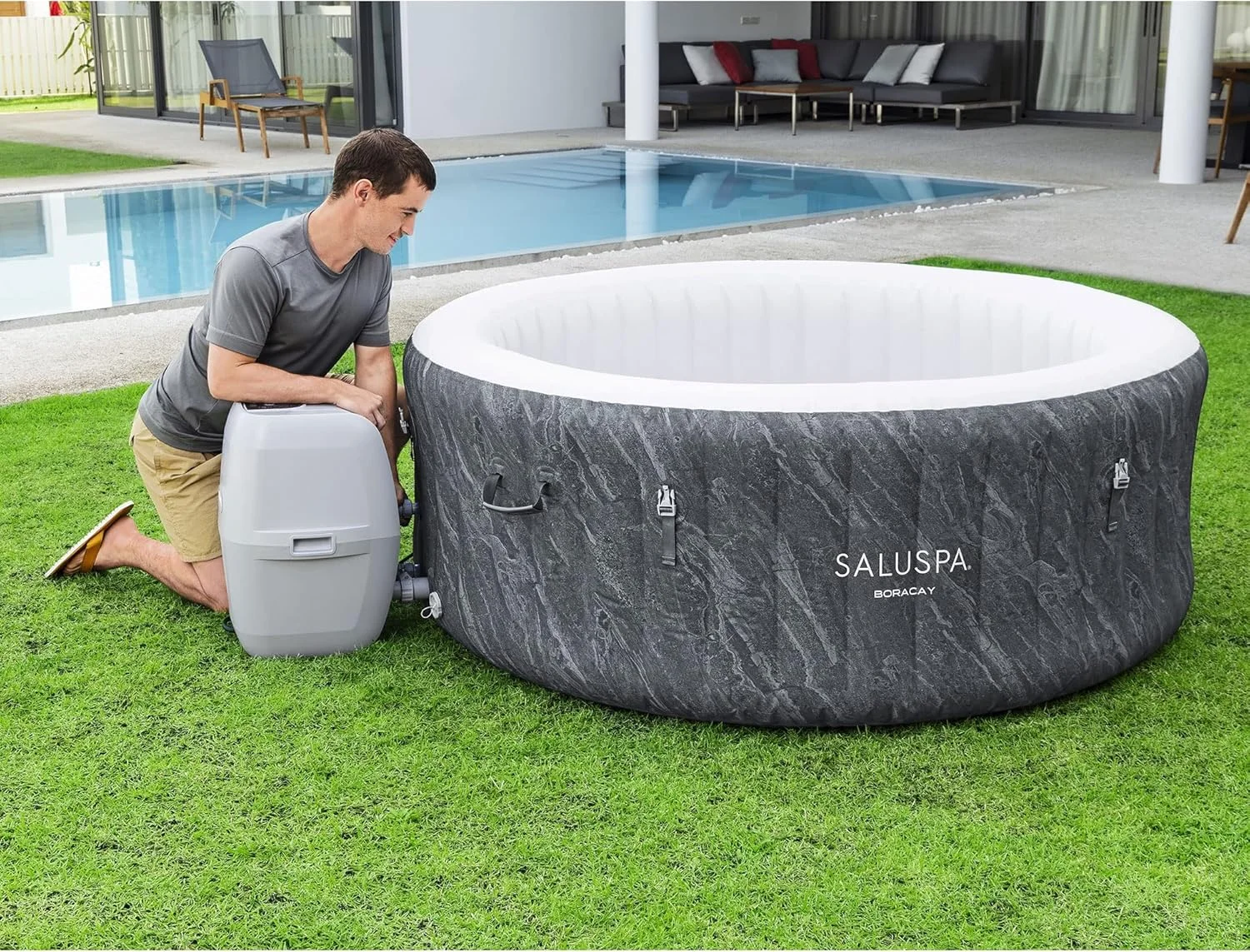 SaluSpa Boracay Inflatable Hot Tub 120 AirJet Massage System
