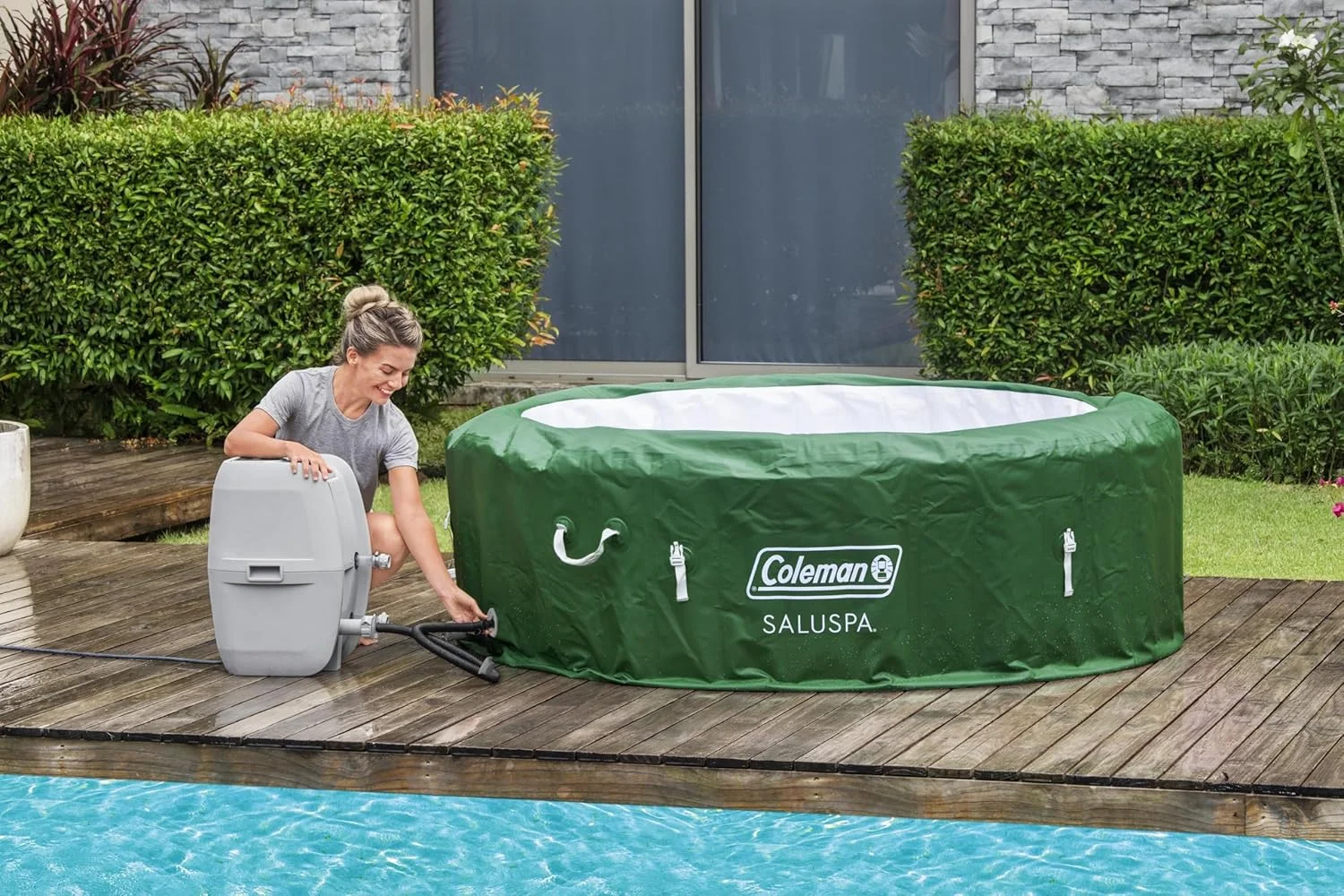 SaluSpa Forest Green Inflatable Hot Tub
