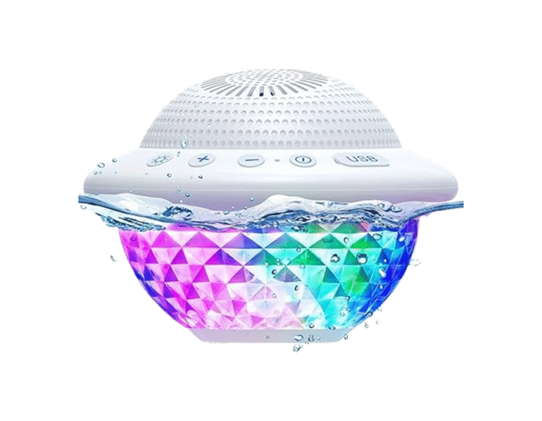 Floating Pool Speaker with Colorful LED Lights, Waterproof Hot Tub Speakers