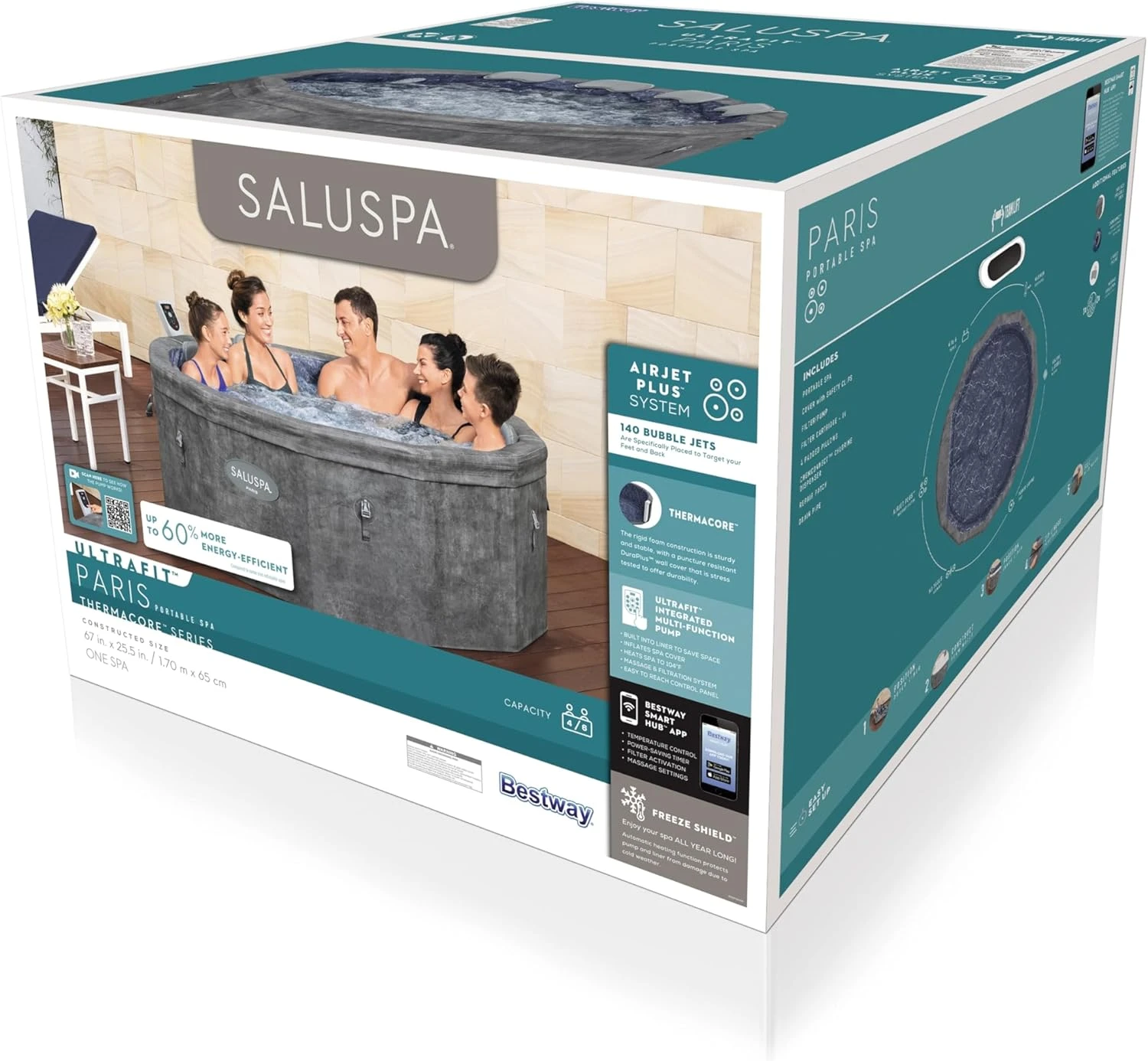 SaluSpa Carrara Energy-Efficient Smart AirJet Hot Tub